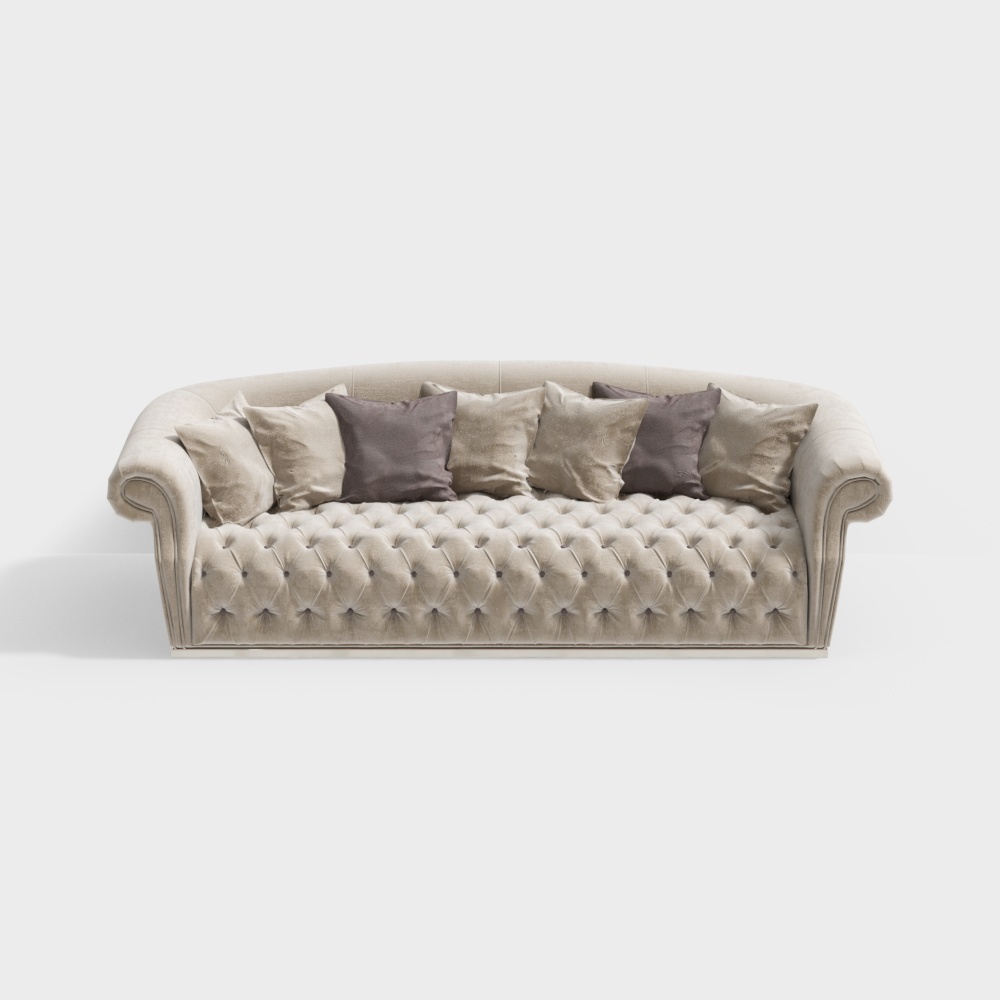 Classical trend fabric sofa (sofa) nude