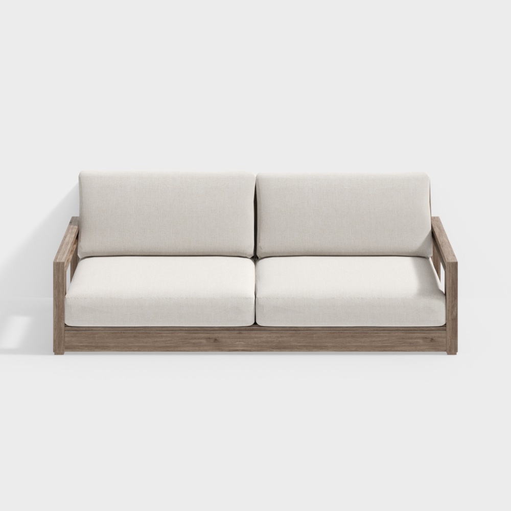 Contemporary trend fabric sofa（loveseat）white