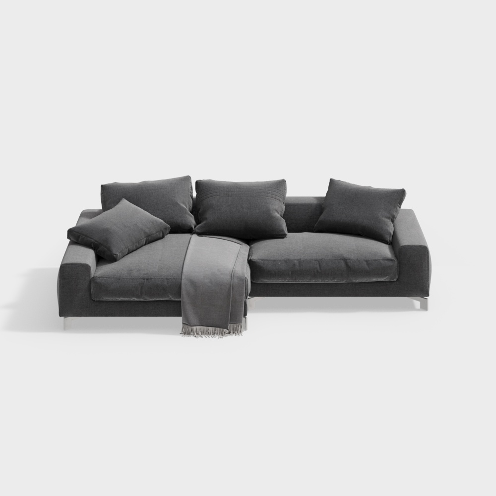 Современный тканевый диван (двухместный) серого цвета