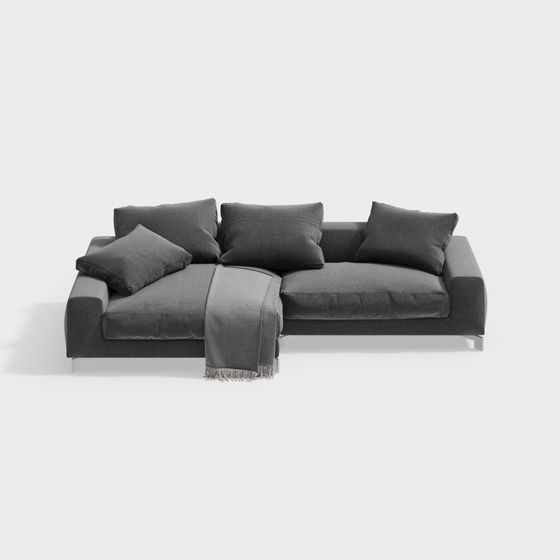 Современный тканевый диван (двухместный) серого цвета