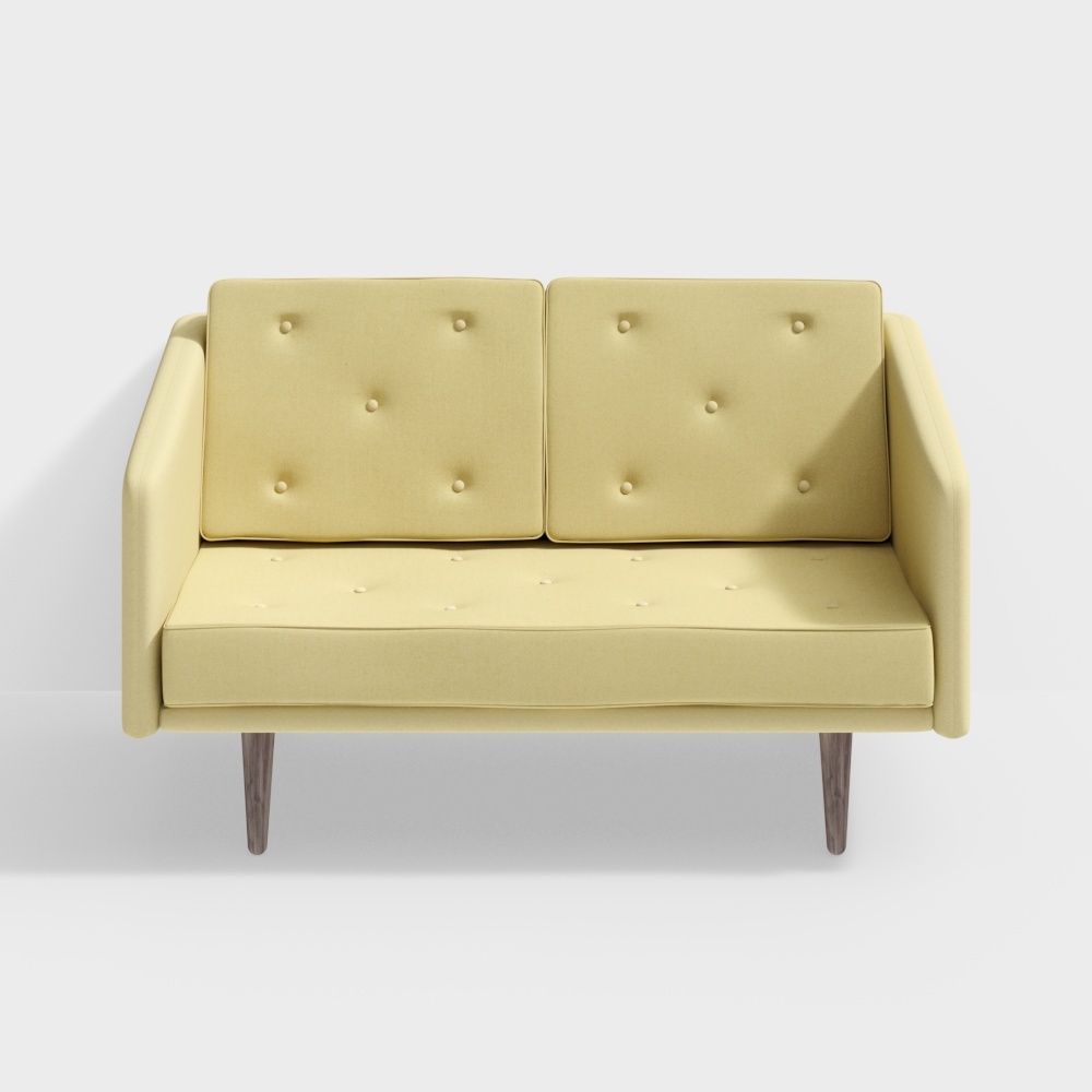 Canapé en tissu tendance classique (causeuse) jaune