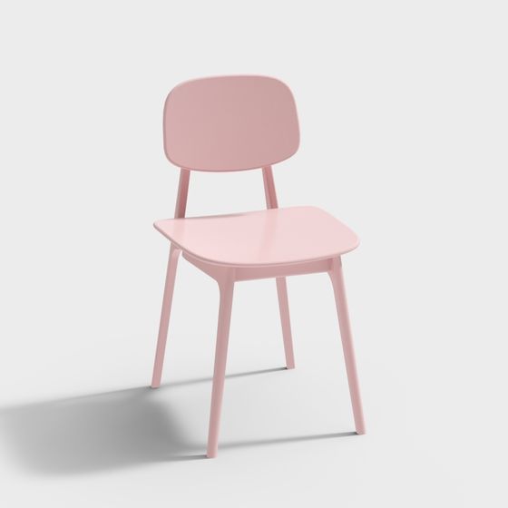 เก้าอี้รับประทานอาหารสีชมพูแบบนอร์ดิก