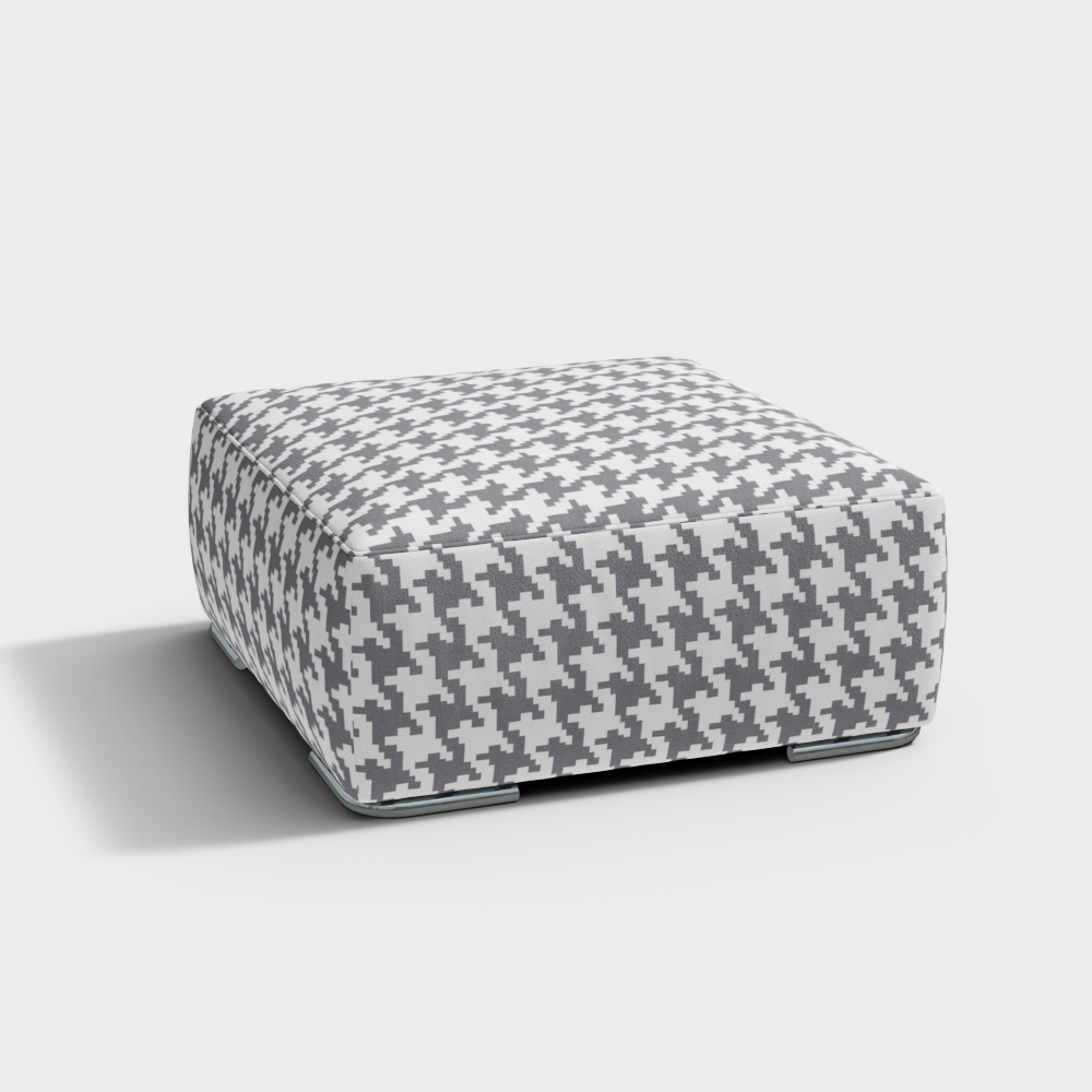 Ottomano blu contemporaneo alla moda