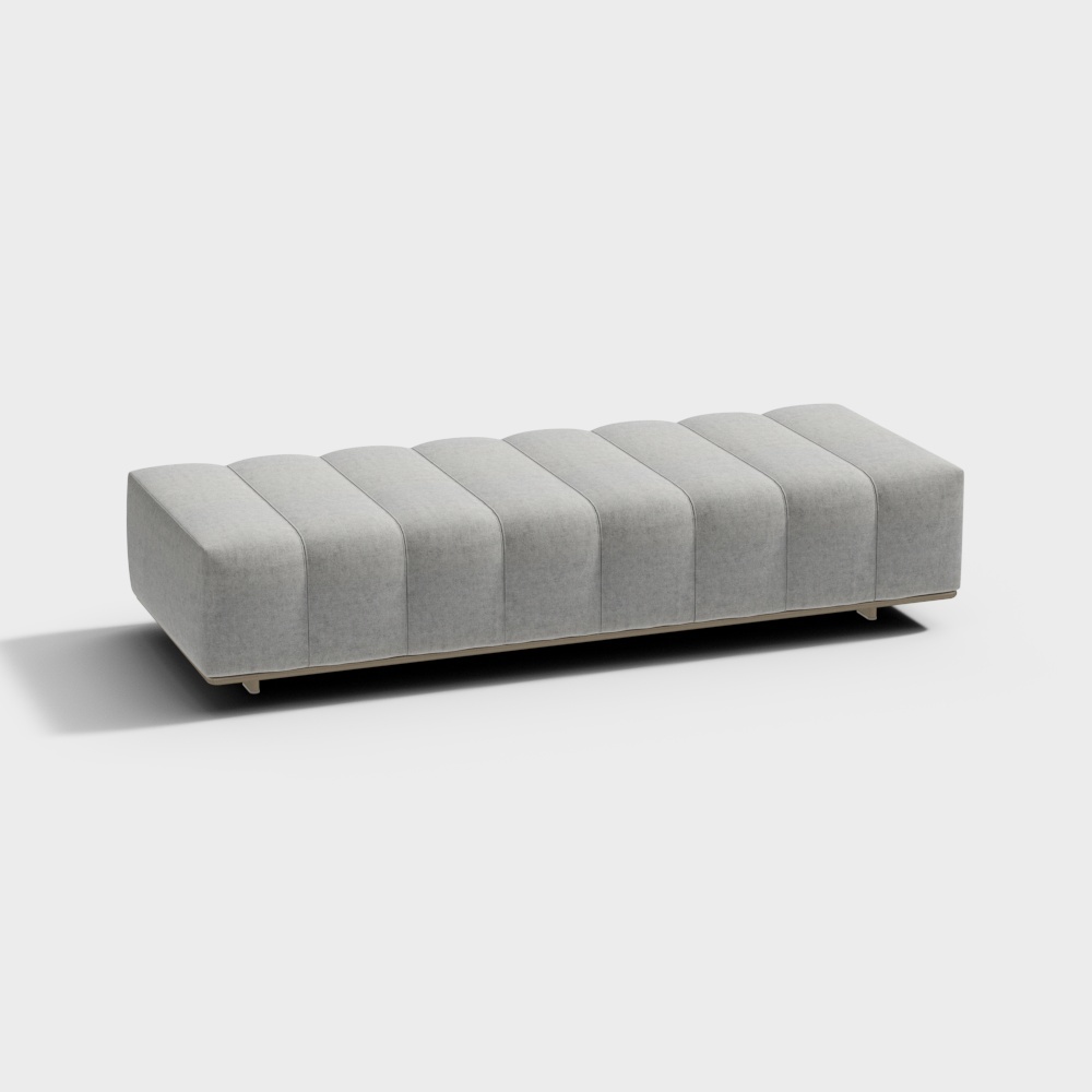 Contemporary trend fabric sofa（Ottoman）grey