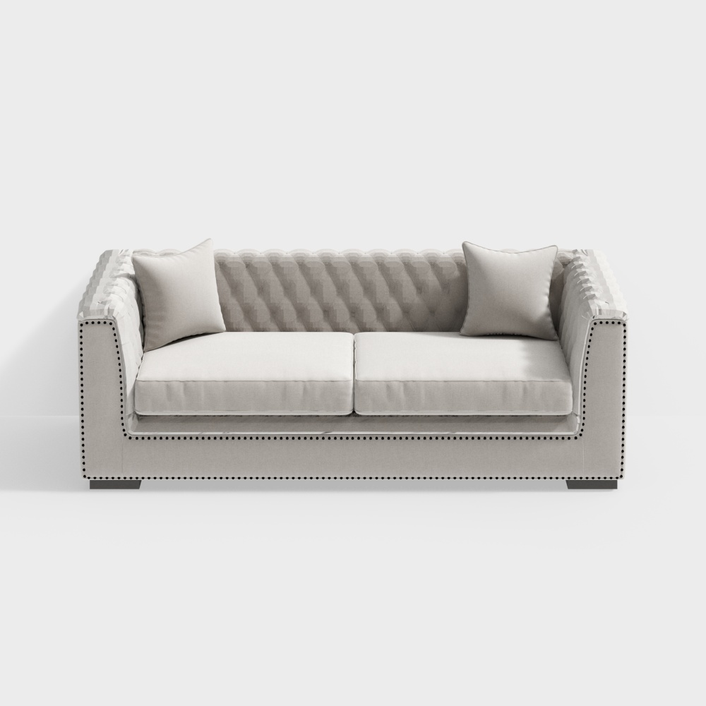 Classical trend fabric sofa (loveseat) nude