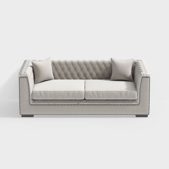 Elegant Low-Polygon 3D Sofa Model for Modern Interiors