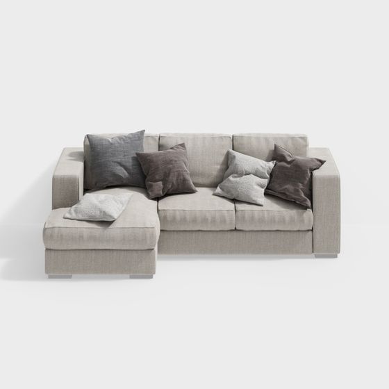 當代潮流布藝沙發（沙發）裸色