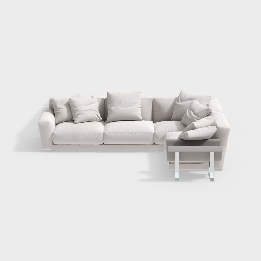 Contemporary trend fabric sofa（sofa）white
