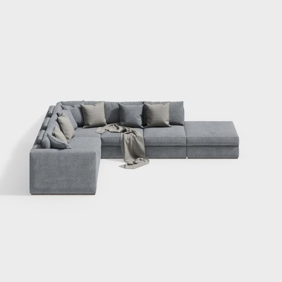 Stylish Low-Poly Sofa 3D Model for Modern Interiors