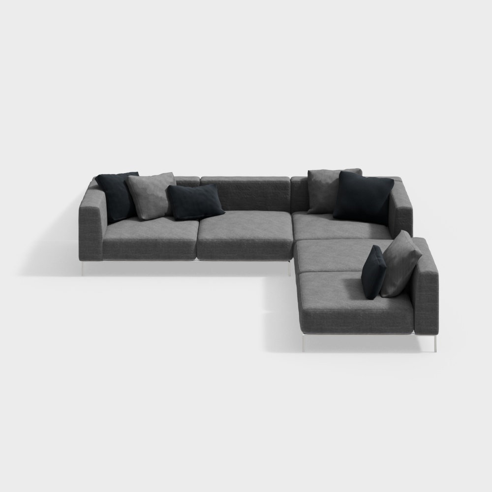 Contemporary trend fabric sofa （sofa） grey