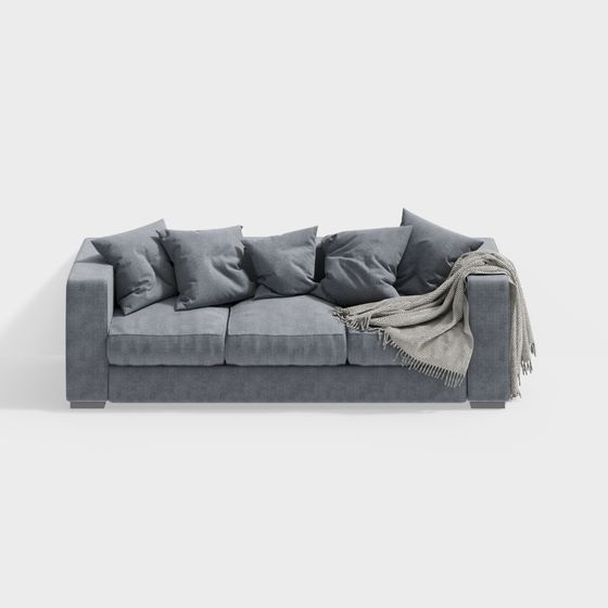 Cozy Corner Low-Poly Sofa 3D model