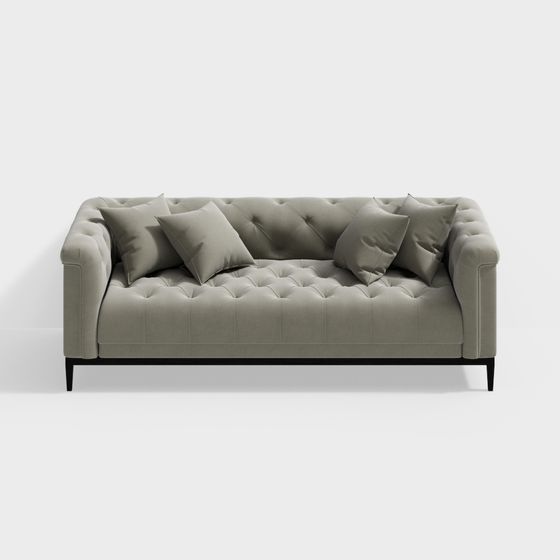 Elegant Low-Poly 3D Sofa Model for Modern Spaces