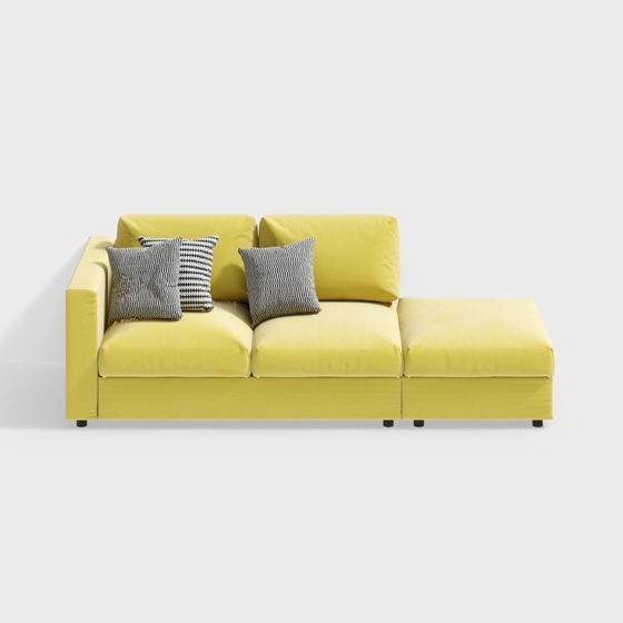 Stylish Low-Polygon 3D Sofa Model