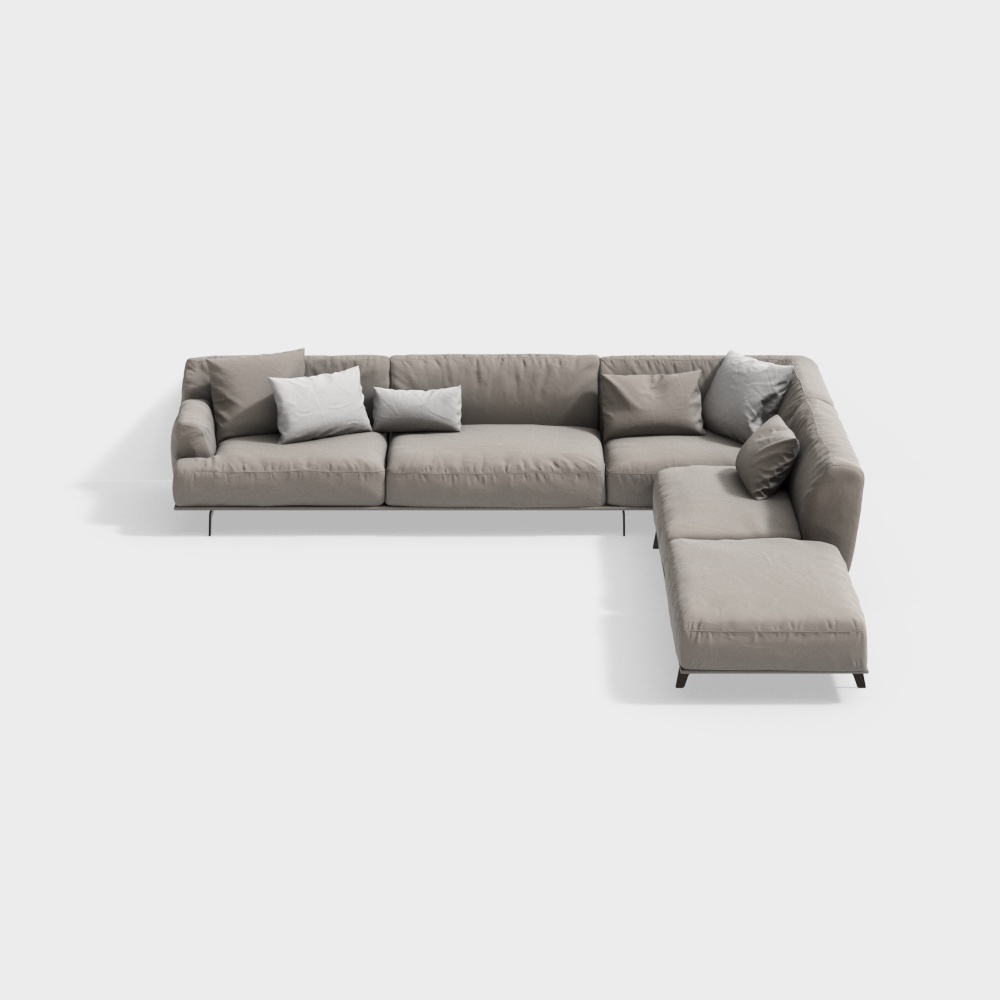 Divano in tessuto contemporaneo (divano) marrone