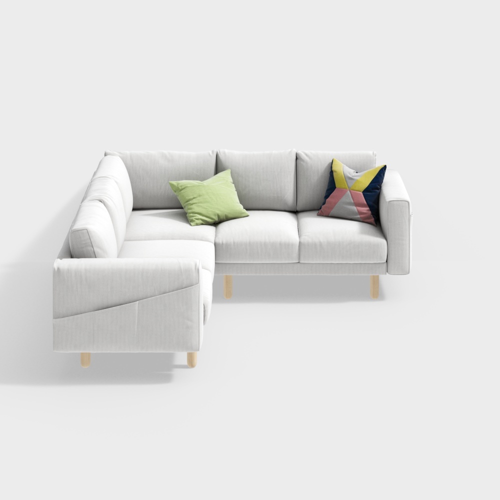 Sofá de tela de tendencia contemporáneo blanco