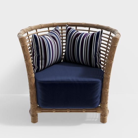 Cozy Retreat Rattan Chair 3D model
