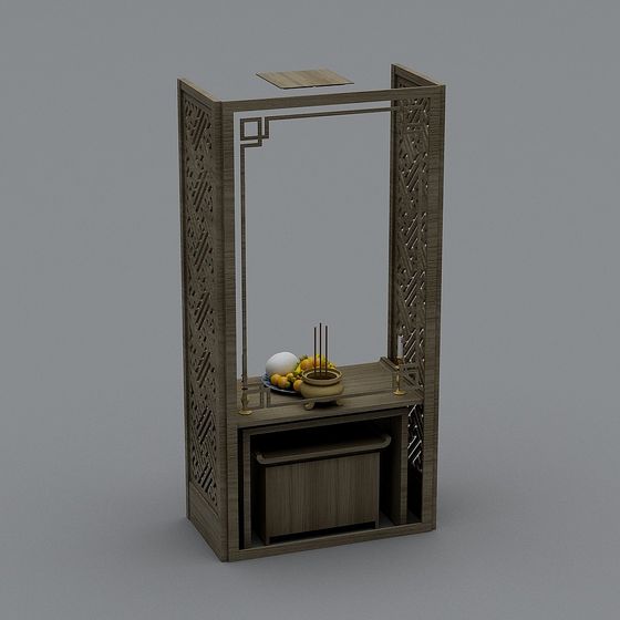 Oriental Screen Low-Poly High-Detail 3D model