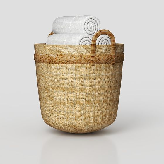 Low-Poly Woven Basket 3D model