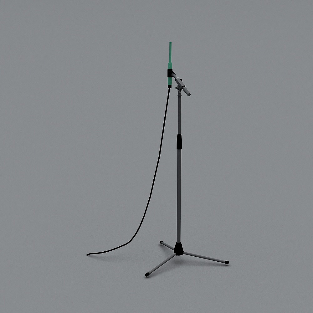 Low Poly Microphone Stand 3D model