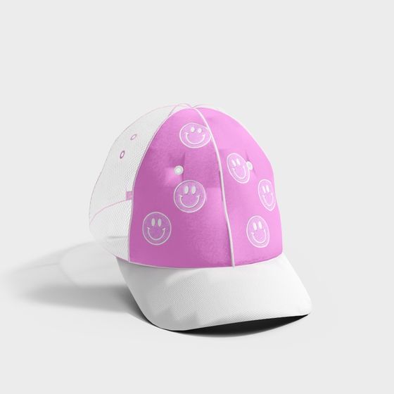 Shimmering Pink Baseball Cap 3D model
