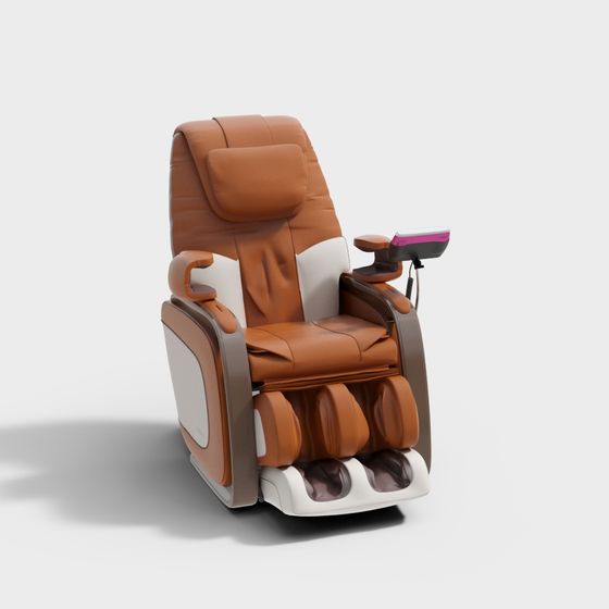 Modern Orange Massage Chair 3D Model for Relaxation