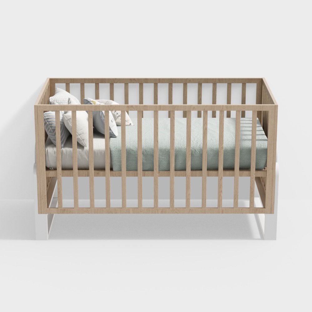 Modern wood colour cot