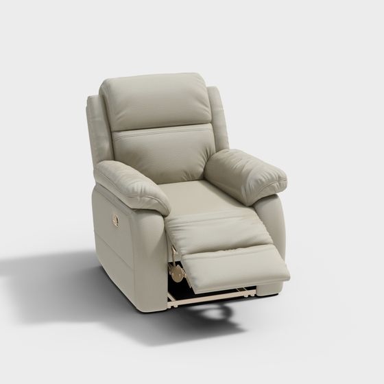 Modern Beige Massage Chair 3D Model with Arms
