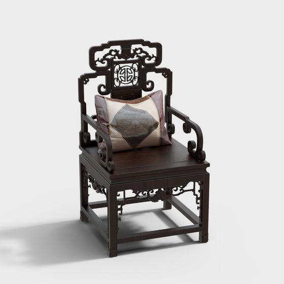 Eastern Elegance Chair 3D model for Creative Spaces