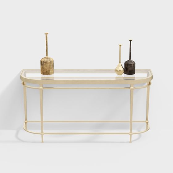 Elegant Curved Table 3D model