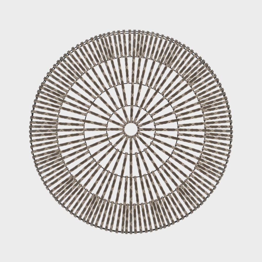 Artistic Round Wicker Mat 3D Model – Rustic Natural Texture
