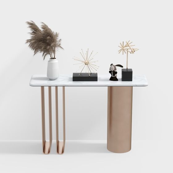 Minimalist Marble Top Table 3D model
