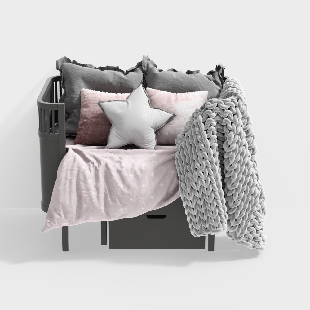 Cuna moderna de color sólido