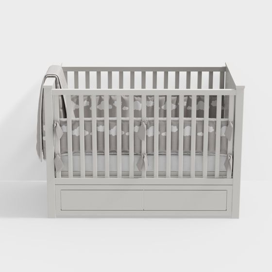 Dreamy Baby Crib 3D model for Sweet Moments