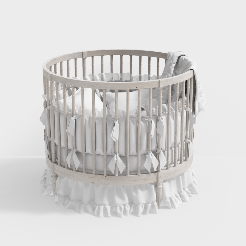 Современная круглая детская кроватка