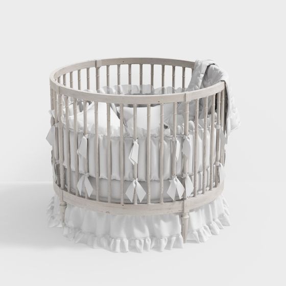 Современная круглая детская кроватка