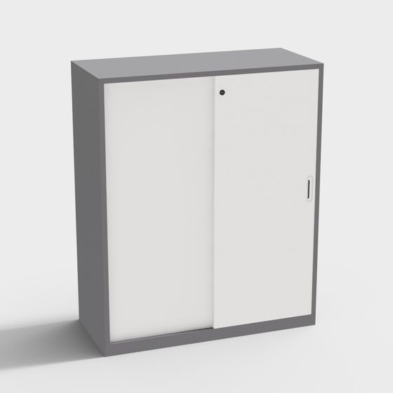 Sleek Sliding Storage Cabinet 3D model for Modern Interiors