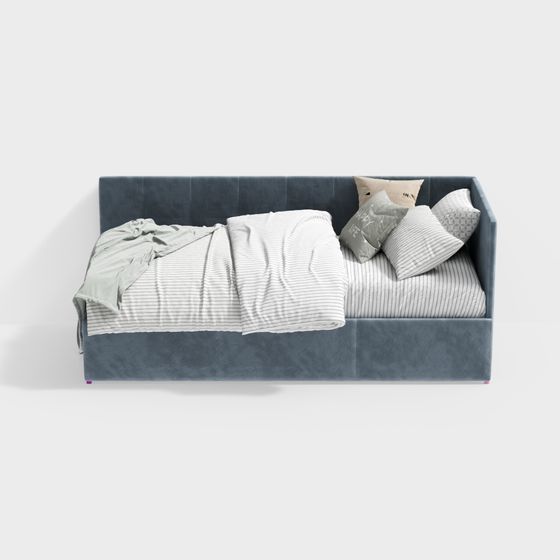 Luxurious Low-Poly Bed 3D model