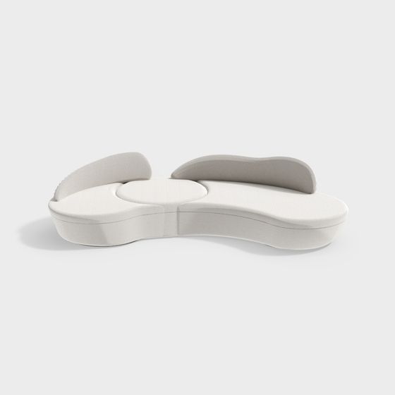 Stylish Curved 3D Model Seat for Contemporary Spaces