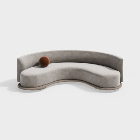 Elegant Curved Sofa 3D model for Modern Spaces