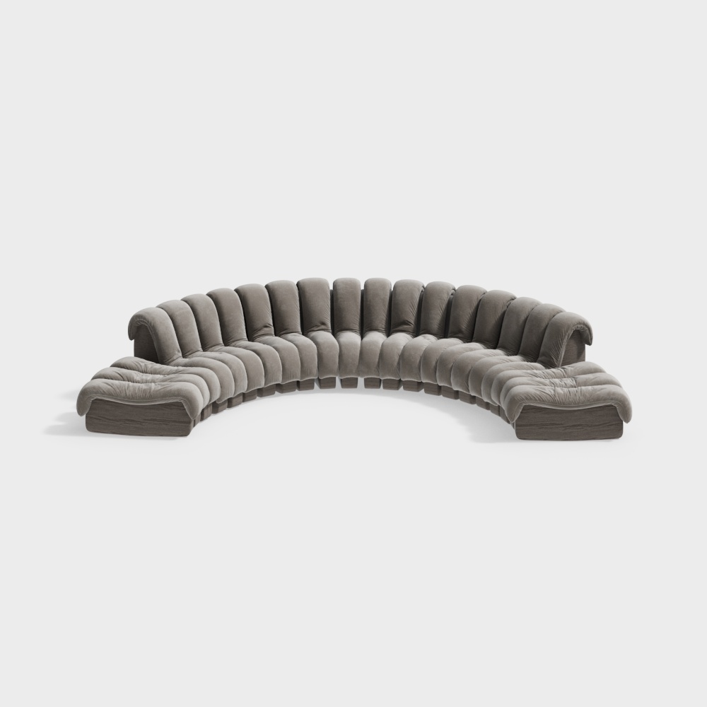 Modern white curved sofa