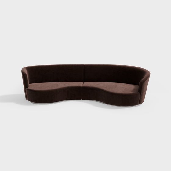 Streamlined Living Room Sofa 3D model for Modern Spaces