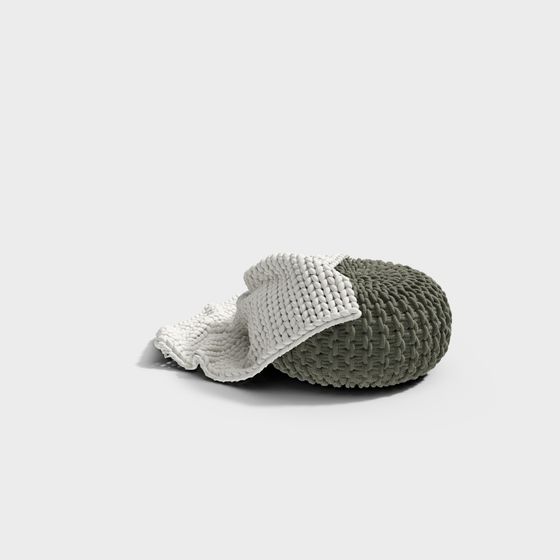 Modern Dark Green Knitted Sloth Sofa 3D Model - Cozy Design