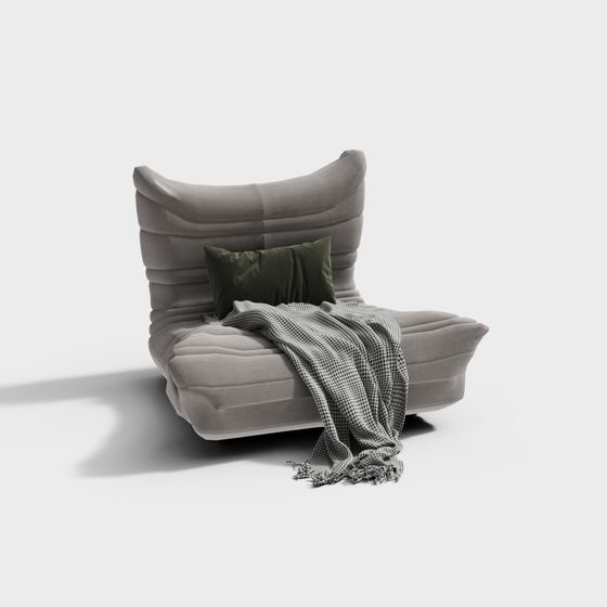 Elegant Low-Poly Armchair 3D model