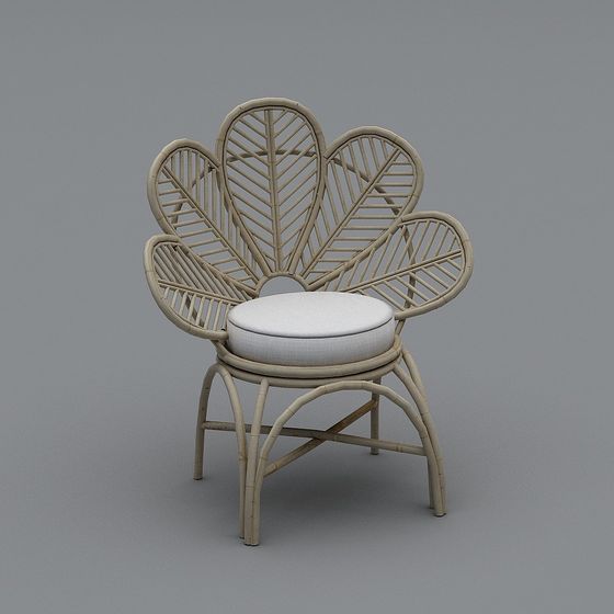 Charming Rattan Chair 3D model for Creative Spaces