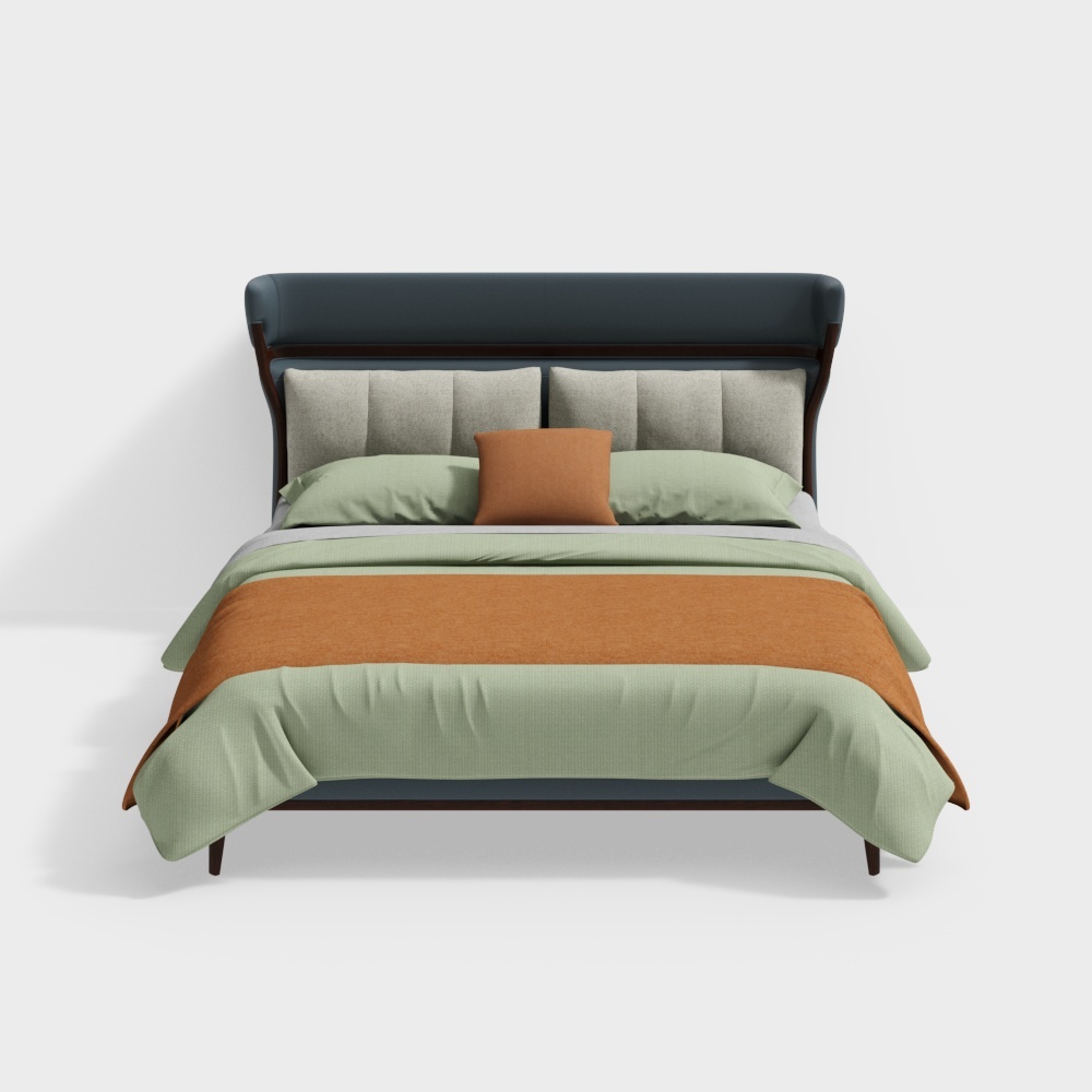 Urban Retreat Bed 3D Model – Modern Interior Design