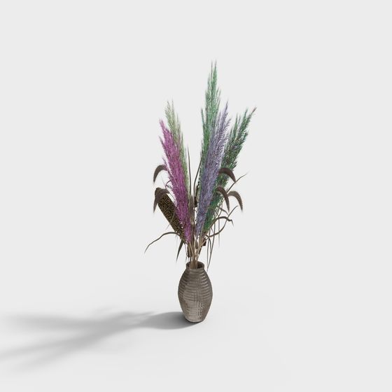 Pampas Grass Vase 3D model