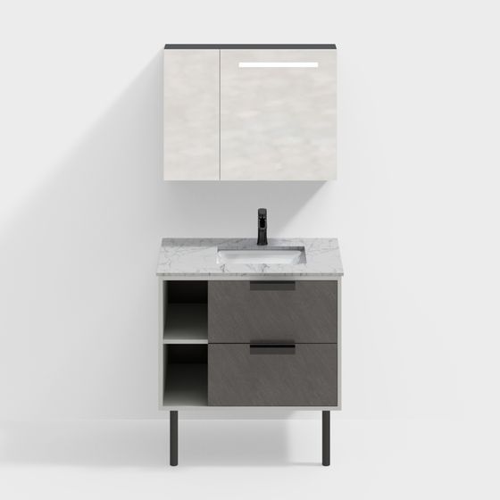Modern Minimalist Bathroom Cabinet 3D model