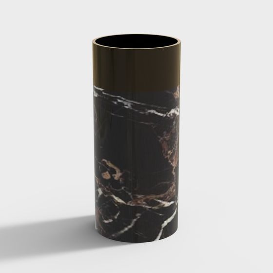 Elegant Black Marble Column 3D Model