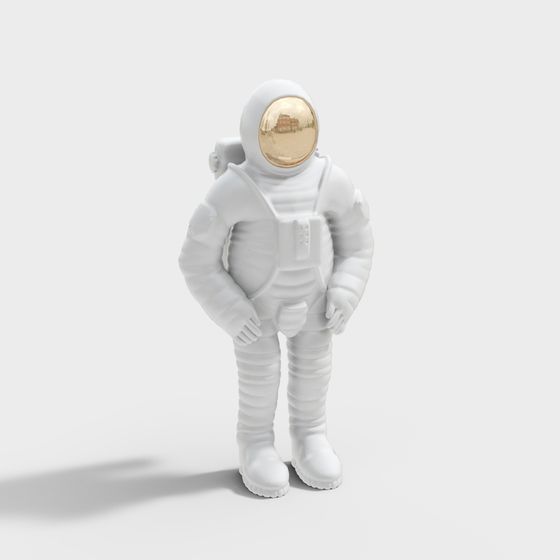 Astronaut in White Spacesuit 3D model