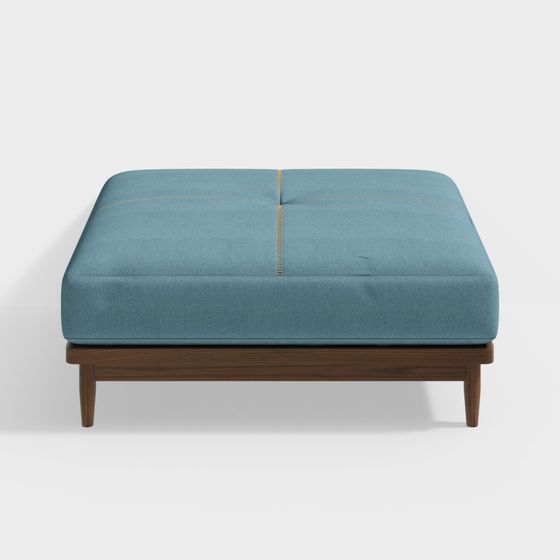 Simple Ottoman 3D model for Modern Spaces